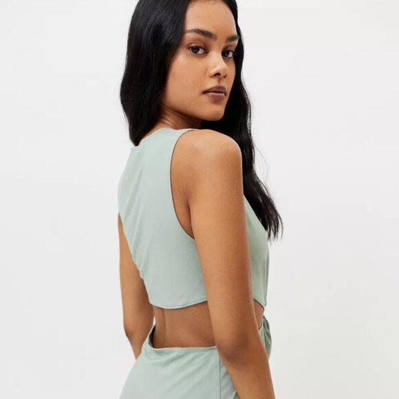 Uo Charlie Knot Tank Dress - Mint Green - Picture 5 of 7